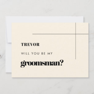 Enkel elegant och chic Groomsman frieri kort