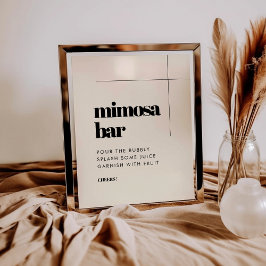 Enkel elegant och chic Mimosa pub-tecken Poster