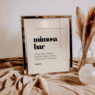 Enkel elegant och chic Mimosa pub-tecken Poster