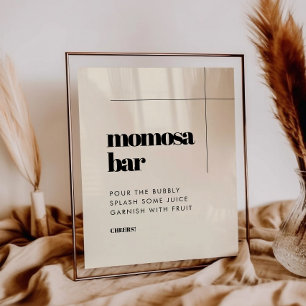Enkel elegant och chic Momosa pub-tecken Poster