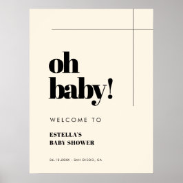 Enkel elegant och chic Oh Baby Välkommen Poster