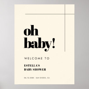 Enkel elegant och chic Oh Baby Välkommen Poster