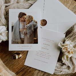 Enkel Elegant och foto | Boho Bröllop Inbjudningar