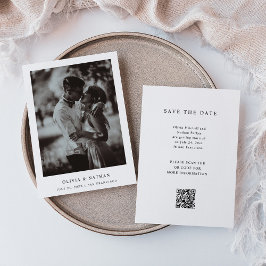 Enkel Elegant och foto | Bröllop QR-kod Spara Datumet