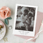Enkel Elegant och foto | BRÖLLOP Tack Kort<br><div class="desc">Dessa minimalistkort och elegant bröllop-tacket som du använder har modern svart text på en ren vit bakgrund,  med ditt personliga foto. Ett enkelt utseende och snyggt.</div>