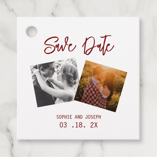 Enkel Elegant och foto | QR-kod Bröllop Gåvor Etiketter (Framsida)