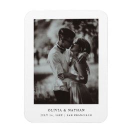 Enkel Elegant och foto | Spara datum Magnet