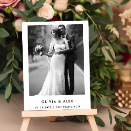 Enkel Elegant och foto | Spara datum Magnetisk Inbjudningskort