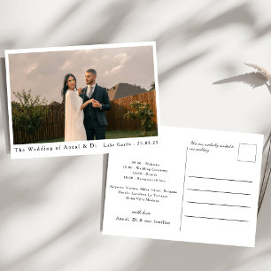 Enkel Elegant och inbjudan till fotobröllop