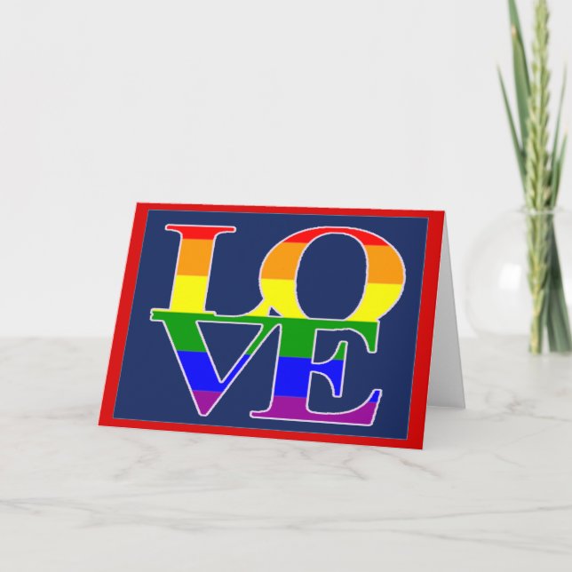 Enkel Elegant och vackra Gay pride-Valentineser Helgkort (Framsida)