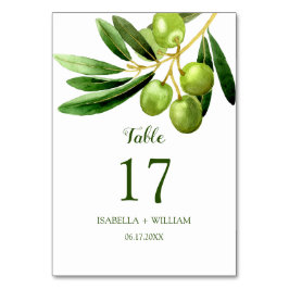 Enkel Elegant Olive Boho Summer Garden Wedding Bordsnummer