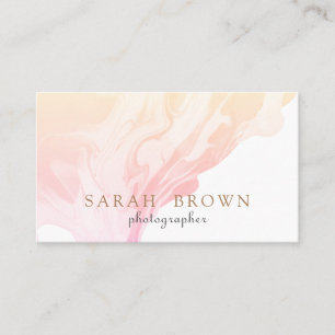 Enkel Elegant Ombre Rosa Peach Marble Seamless Visitkort