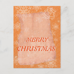 Enkel Elegant Orange Bell Snowflake-jul Helg Vykort