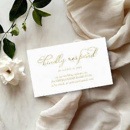Enkel Elegant OSA av guldfärgsolja Bröllop Online Visitkort