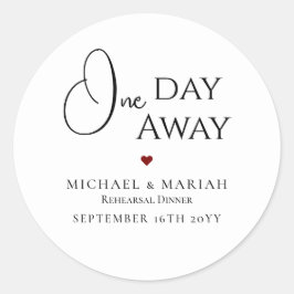 Enkel Elegant Övningsmiddag En Dag Borta Runt Klistermärke