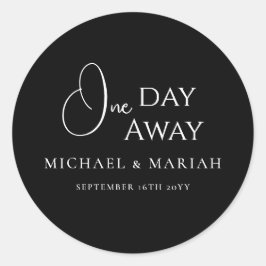 Enkel Elegant Övningsmiddag En Dag Borta Runt Klistermärke