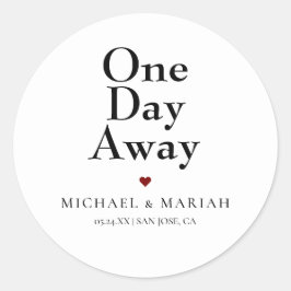 Enkel Elegant Övningsmiddag En Dag Borta Runt Klistermärke