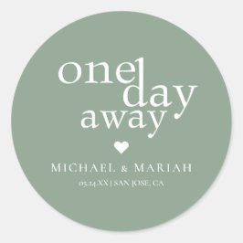 Enkel Elegant Övningsmiddag En Dag Kvar Runt Klistermärke