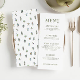 Enkel elegant på menyn grenar boho bröllop