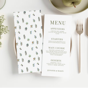 Enkel elegant på menyn grenar boho bröllop