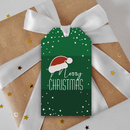 Enkel Elegant Papercut Santa Hat God jul Presentetikett