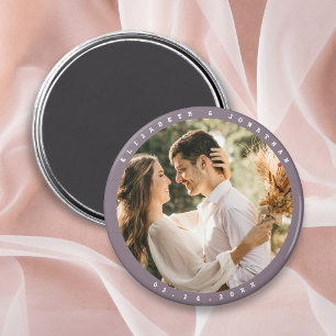 Enkel Elegant par foto Bröllop spara datum Magnet