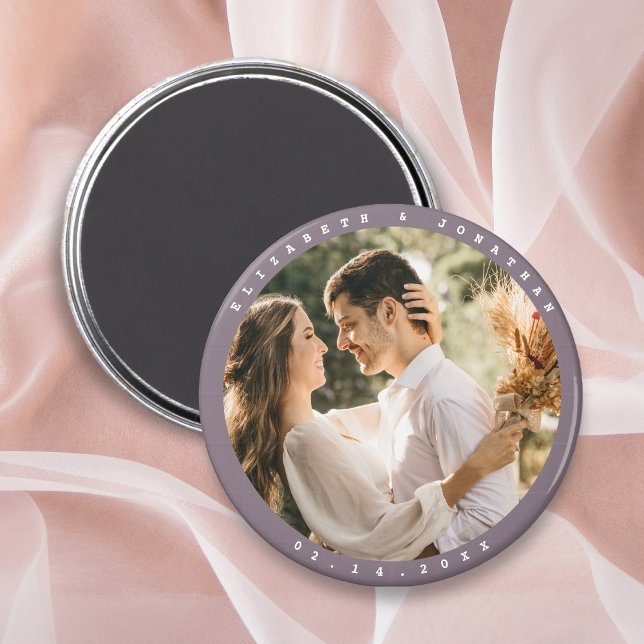 Enkel Elegant par foto Bröllop spara datum Magnet (Skapare uppladdad)