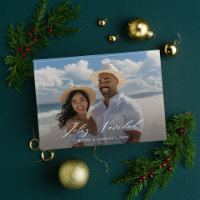 Enkel Elegant Par Foto Feliz Navidad-kort