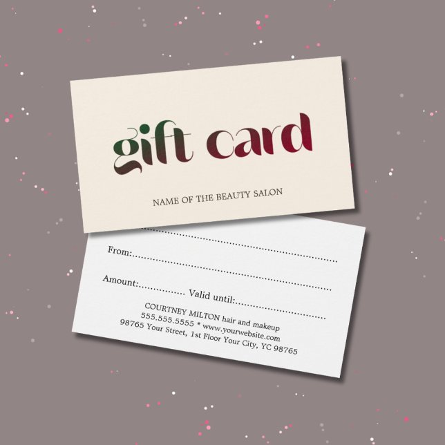 Enkel Elegant Pastel Salon Visitkort (Skapare uppladdad)