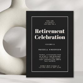 Enkel Elegant Pension Party Black Inbjudningar
