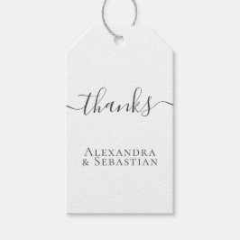 Enkel Elegant Personlig Bröllop Tack Presentetikett