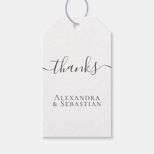 Enkel Elegant Personlig Bröllop Tack Presentetikett (Framsidan)