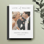 Enkel Elegant Photo Bröllop Tack Magnet<br><div class="desc">Den här anpassningsbarna av är bara en chic som tack vare bröllop har du en elegant, minimalistisk och modern design med en magnetkortsmall. Det innehåller ditt favoritfoto, första namn och ett "KÄRLEK och THANKS"-meddelande som är framlagt med en slående blandning av två olika typsnitt, med "och" i ett ljus, flytande...</div>