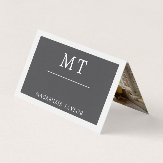 Enkel Elegant Professionell 3 Foto Visitkort (Framsida)