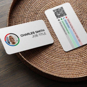 Enkel Elegant Professionell Färgrik Foto QR-kod Visitkort