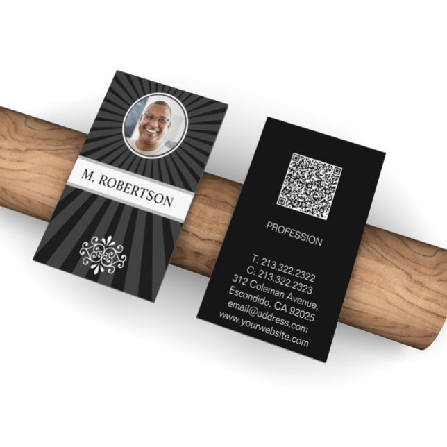 Enkel Elegant Professionell Foto QR-kod  Visitkort (Skapare uppladdad)