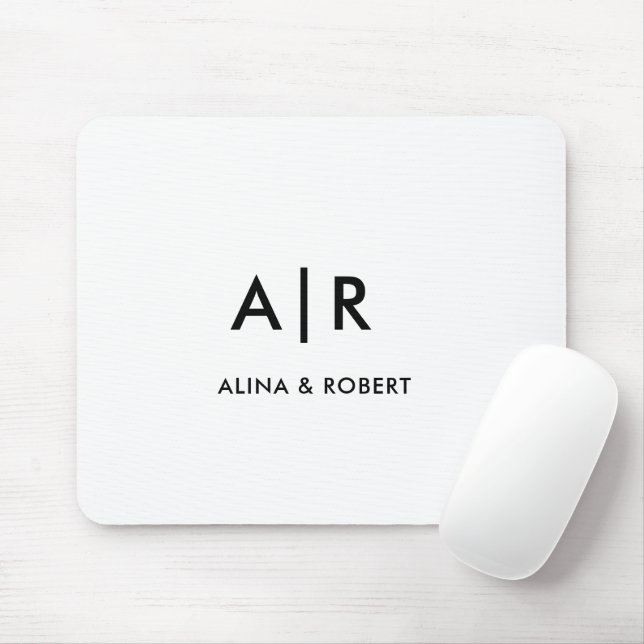 Enkel Elegant Professionell Monogram Minimalistisk Musmatta (Med mus)