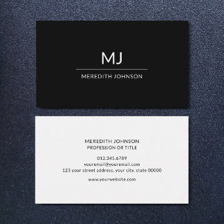 Enkel Elegant Professionell Monogram Minimalistisk Visitkort
