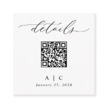 Enkel Elegant QR-kod Bröllopsdetaljer