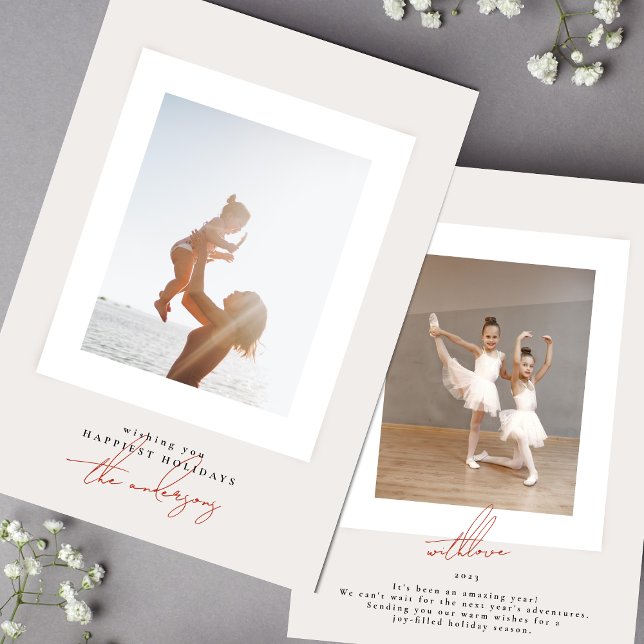 enkel elegant ramade in fotoröd god jul julkort (Skapare uppladdad)