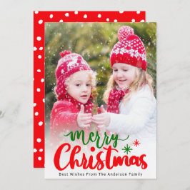 Enkel Elegant - redigerbart Färg-julfoto Julkort