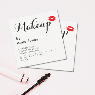 Enkel Elegant - Ren Läppar Makeup-artist Fyrkantigt Visitkort