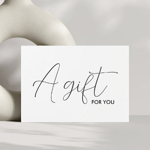 Enkel Elegant Ren Svart Vit Presentkort Visitkort