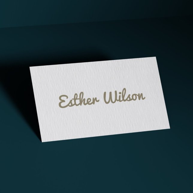 Enkel Elegant Ren Textur Vit Djärv Visitkort (Skapare uppladdad)