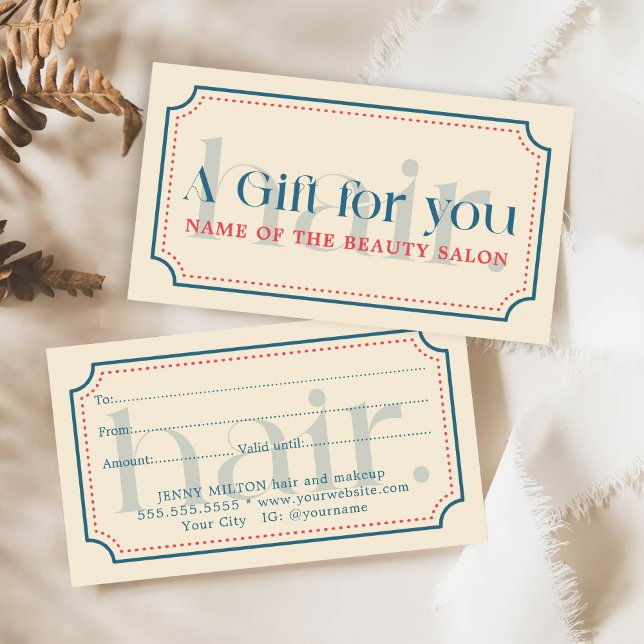 Enkel Elegant Retro Blue Gift Beauty Visitkort (Skapare uppladdad)