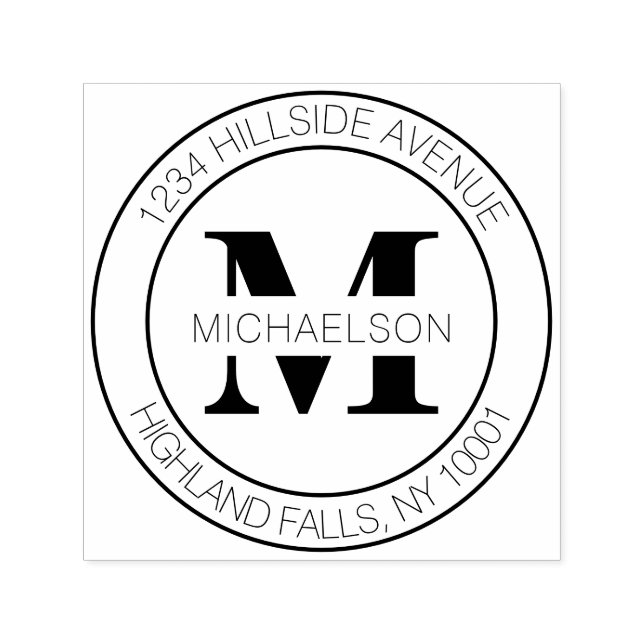 Enkel Elegant, Returadress i familjen Namn Självfärgande Stämpel (Design)