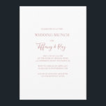 Enkel Elegant Ro Guld Bröllop Brunch Inbjudningar<br><div class="desc">Denna enkla inbjudan till elegant guld brunch i bröllop är perfekt för er klassiska, moderna minimalistiska ro i bröllop. Utformningen har en minimal contemporary av klassisk vintage med guld-typsnitt och delikat romantisk kalligrafi. Det är utmärkt för vår, sommar, fall eller vinter lyx bröllop. Behålla den som den är, eller välj...</div>