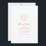 Enkel Elegant Ro Guld Brunch och bubbeldusch Inbjudningar<br><div class="desc">Den här enkla elegant-brunch-och bubbelduschinbjudan är perfekt för er klassiska, moderna minimalistiska bröllop i ro guld. Utformningen har en minimal contemporary av klassisk vintage med guld-typsnitt och delikat romantisk kalligrafi. Det är utmärkt för vår, sommar, fall eller vinter lyx bröllop. Behålla den som den är, eller välj att anpassa den...</div>