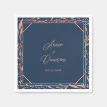 Enkel Elegant Ro Guld och marin Bröllop