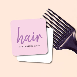 Enkel Elegant Ro Lila Hair Stylist Fyrkantigt Visitkort